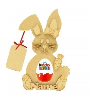18mm Freestanding Easter KINDER EGG Holder - Rabbit With 3d Accessories Face 2